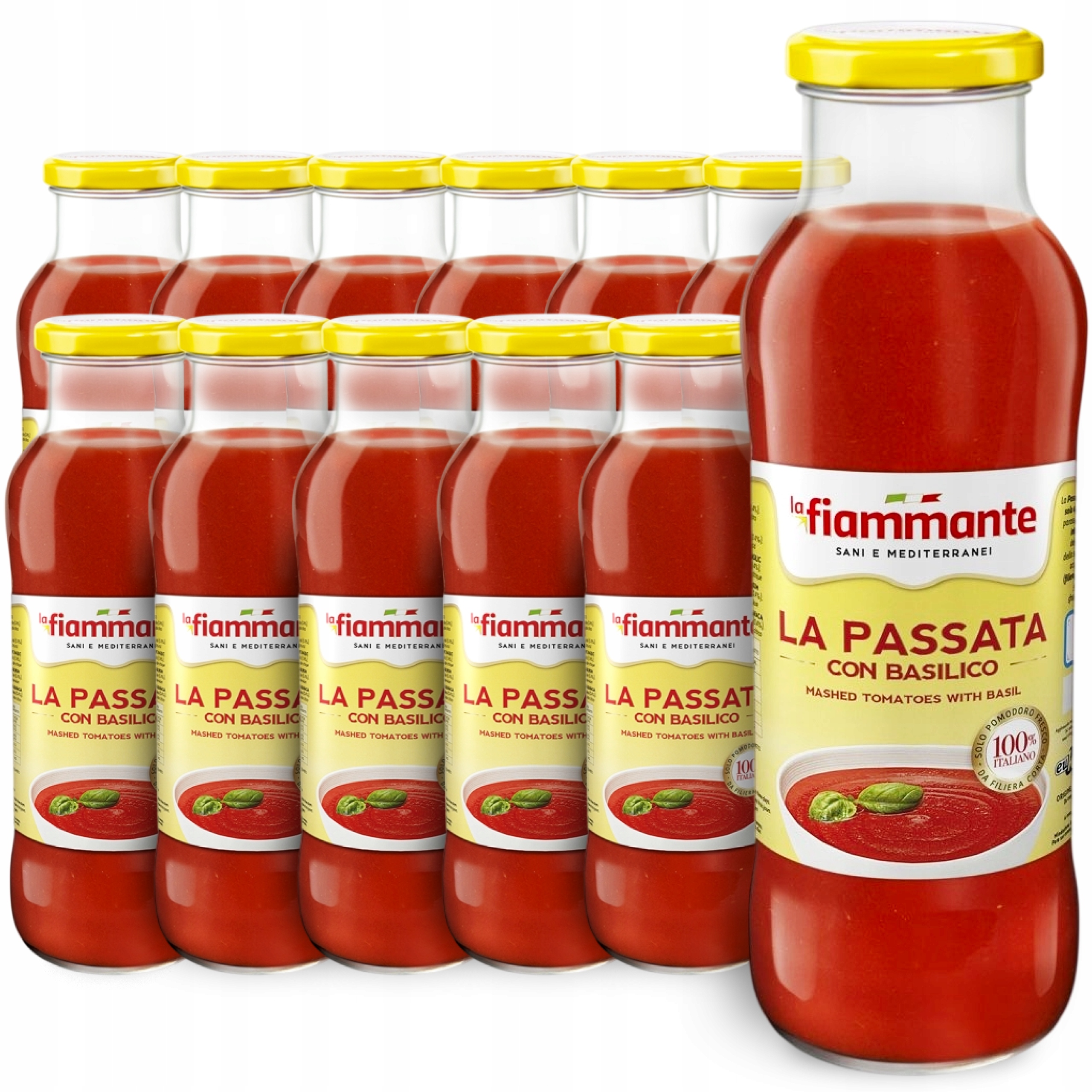 Levně Rajčatové pyré La Fiammante Passata s bazalkou 12 x 680 g