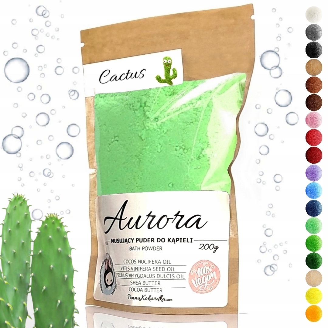 Zapachowy MUSUJĄCY PUDER Do Kąpieli KAKTUS kolorowa sól zapachowa SPA SHEA