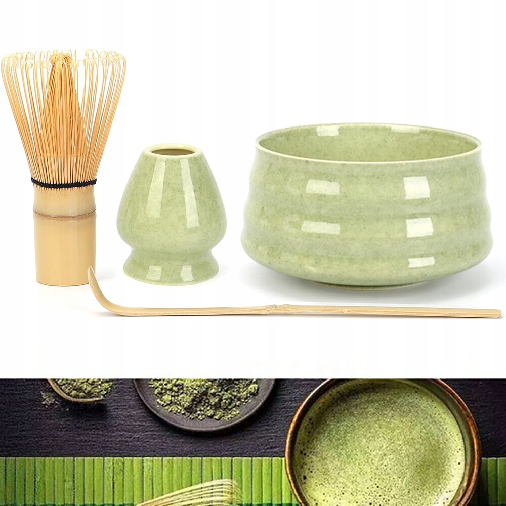 Naturalny Zestaw Do Matchy Z Miotkiem I Podstawką