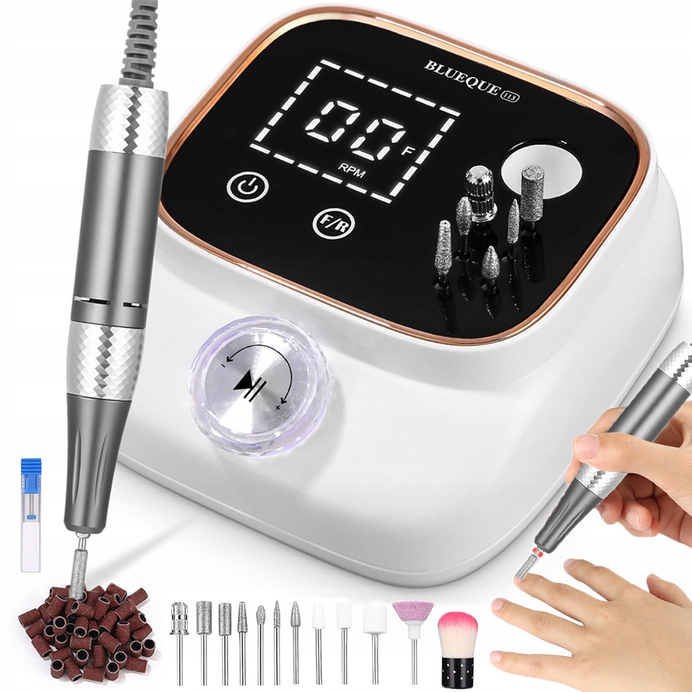 Vrtáčka Bruska Manikúra, Pedikúra, Gel Hybrid, Výkonná 50W Sada Vrtáků