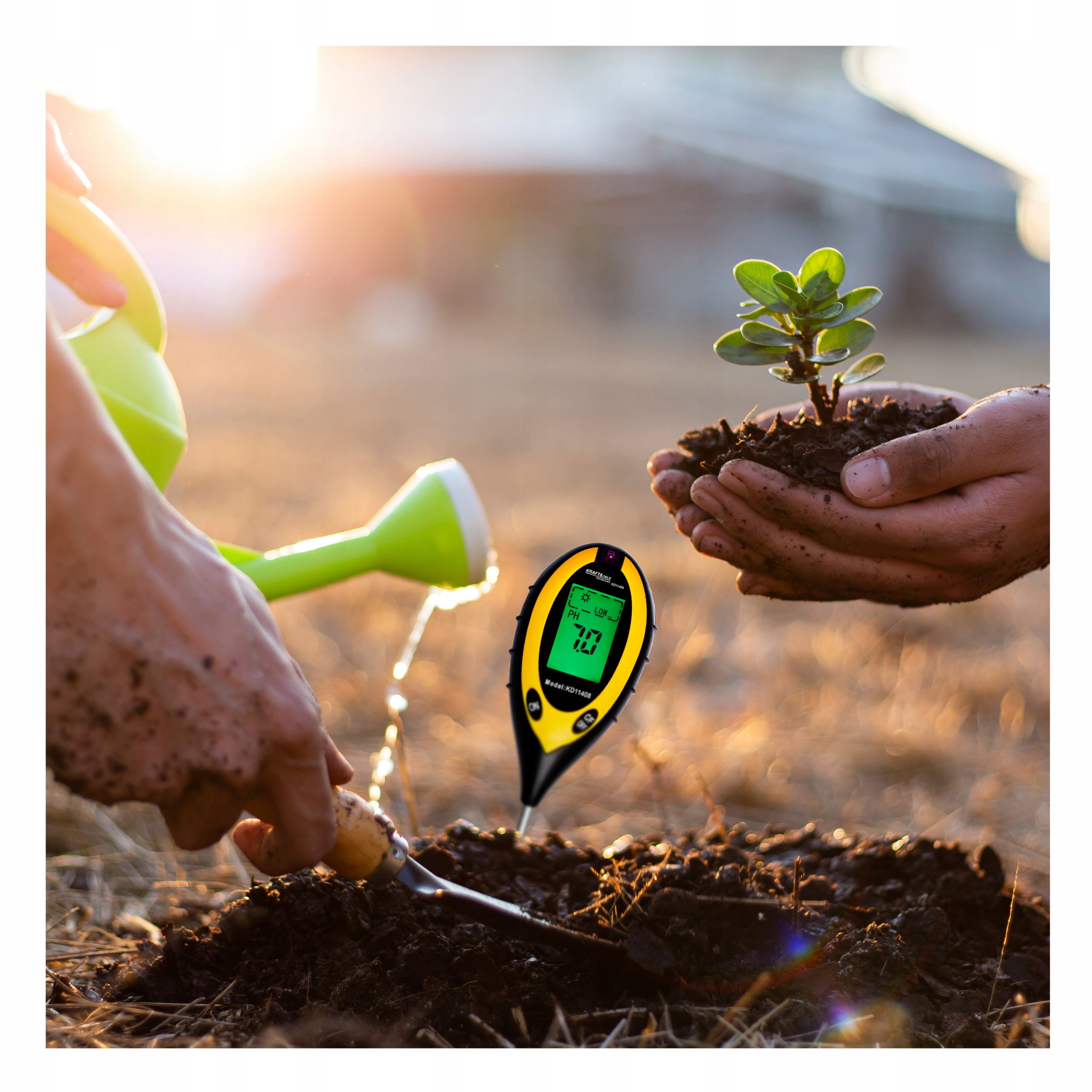 ВИМІРЮВАЧ КИСЛОТНОСТІ САДОВИЙ ҐРУНТ PH-ТЕСТЕР ТЕМПЕРАТУРА ҐРУНТУ ВОЛОГІСТЬ Бренд Kraft&Dele