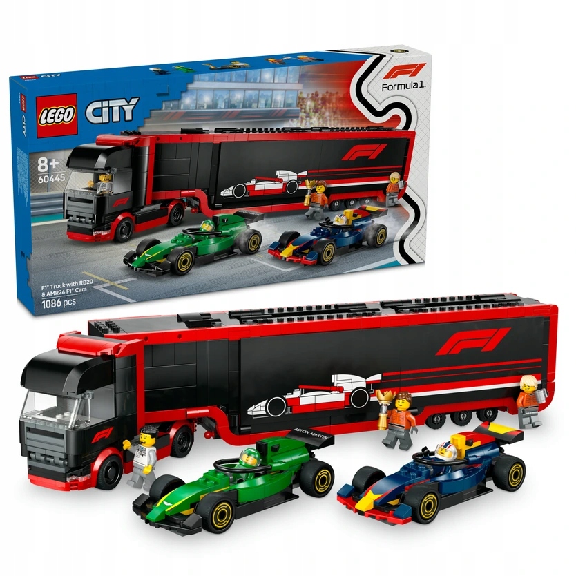 Lego City 60445 Kamion F1 s vozy F1 RB20 a AMR24