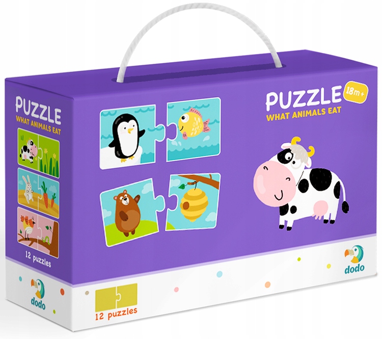 

Dodo Puzzle Duo Co Jedzą Zwierzęta 12 El DOP300118