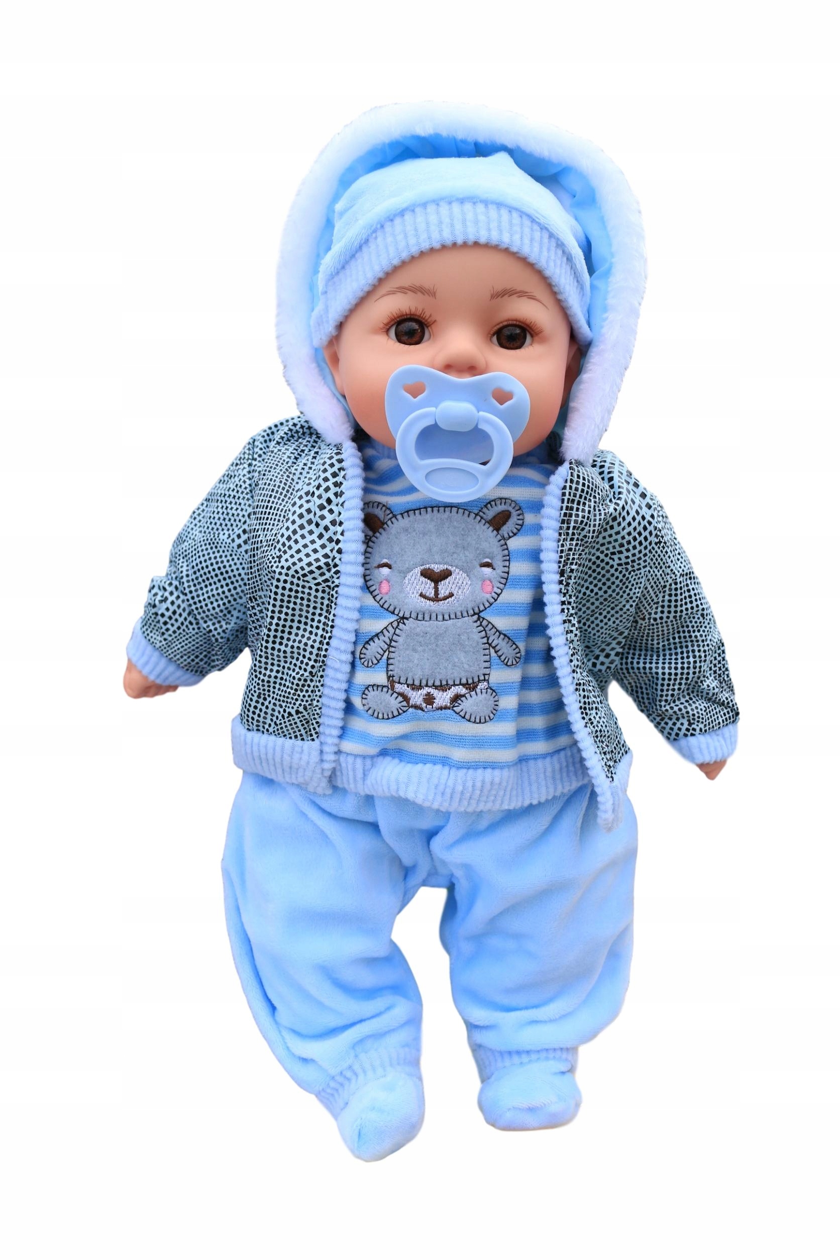 DUŻY BOBAS 45CM MÓWI I ŚPIEWA PO POLSKU LALKA +SMOCZEK+BUTELKA CHŁOPIEC Kod producenta 560215