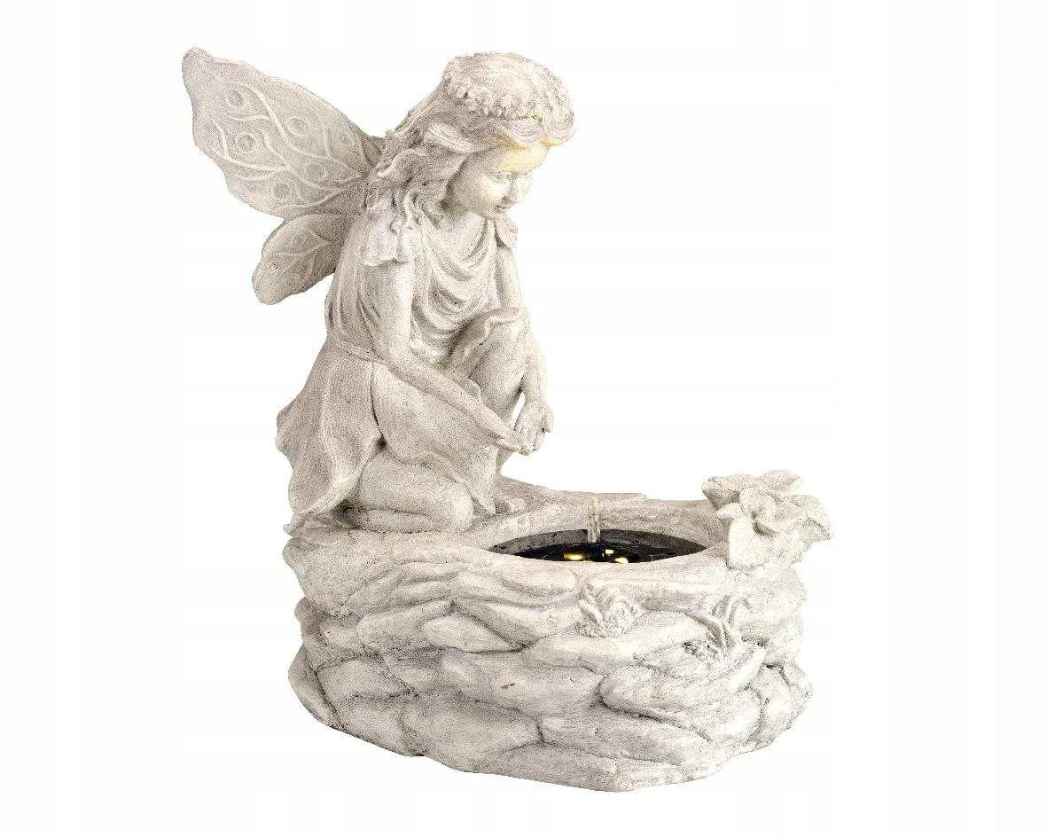 Solárna Led záhradná fontána Socha anjela svetlá