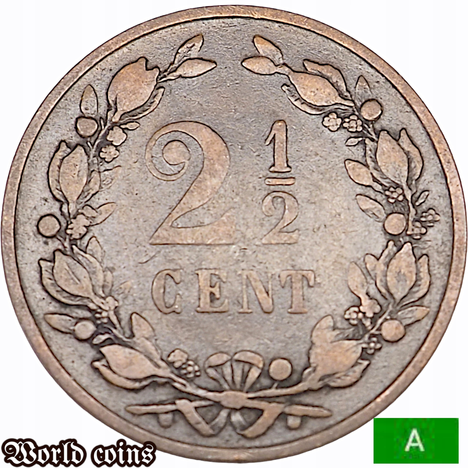 2 1/2 CENTA 1877 HOLANDIA