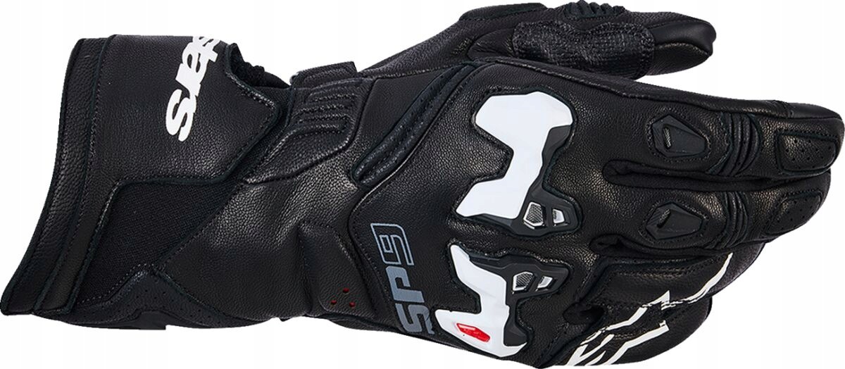 Kožené Motocyklové Rukavice Alpinestars SP-9 Black/white (s) 3500526-12-S