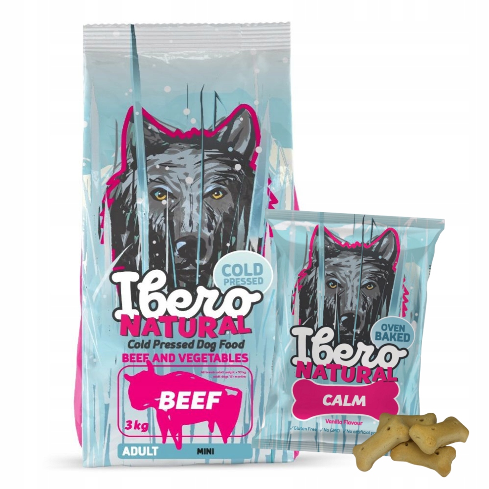 Levně Balíček pro dospělé psy: Ibero Cold Press Adult Small Beef Snack Calm