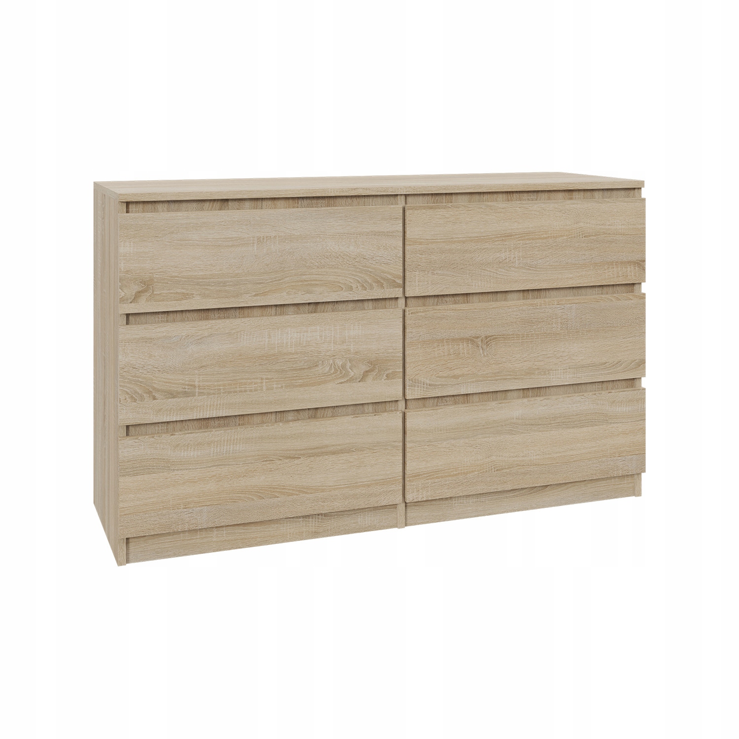 Komoda Dąb Sonoma 120 cm z 6 szufladami Duża szafka do salonu, sypialni