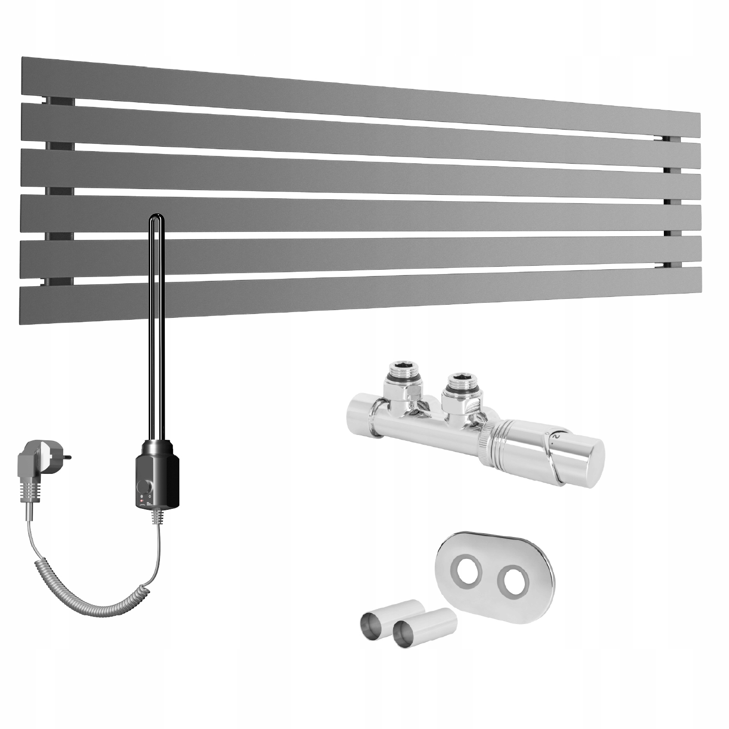 Set Vodovodní a elektrický horizontální ohřívač Bello 45x140 Antracit