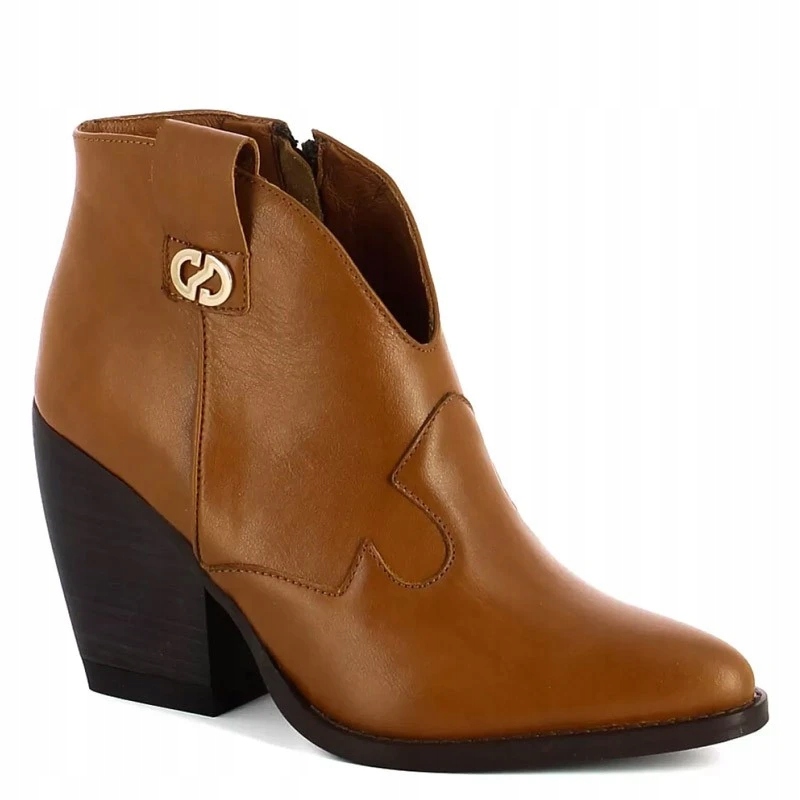 Carinii B9552 Kotníkové Boty Sloupek Kůže Lico Rude 37