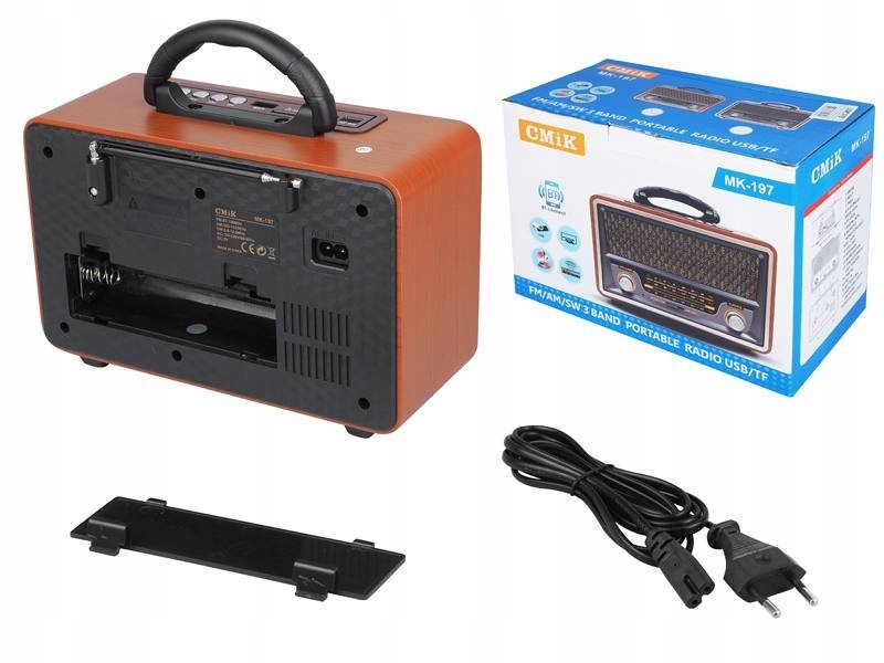 Radio w stylu retro głośnik bluetooth , USB , AUX , SD , FM , AM , SW Kolor brązowy
