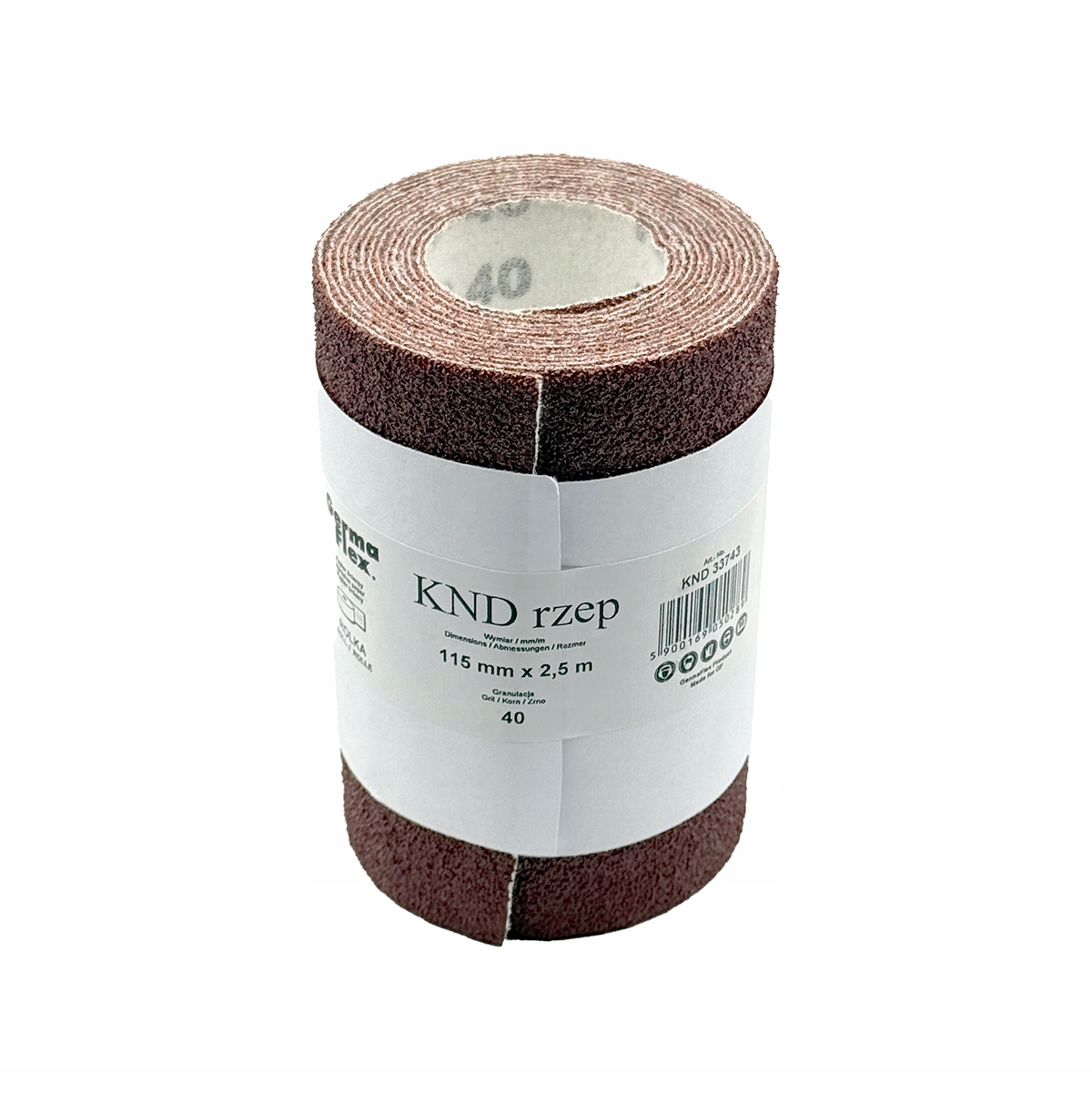 Papier ścierny rolka na rzep z welurem 115mm x 2,5mb Germaflex P40