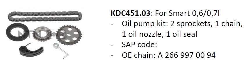 ŁAŃCUCH ROZRZĄDU ZESTAW SMART FORTWO 0.7 0.8 CDi Producent części SNR