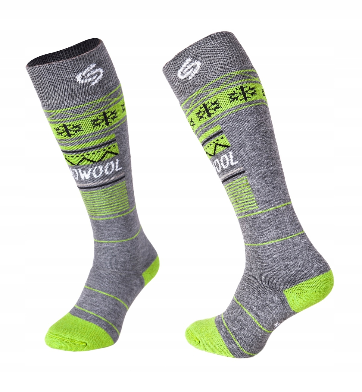 SKI D.THERMOWOOL popielato-zielony 41-43