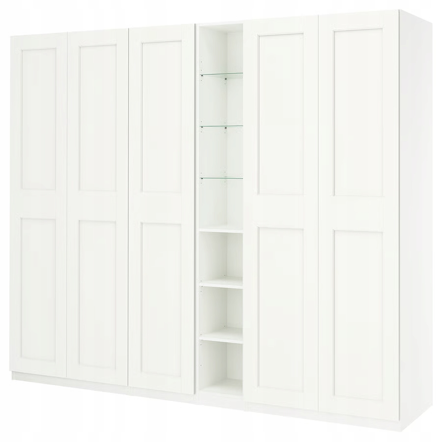 Ikea Pax Grimo Kombinacja szafy, biały biały/biały, 285x60x236 cm