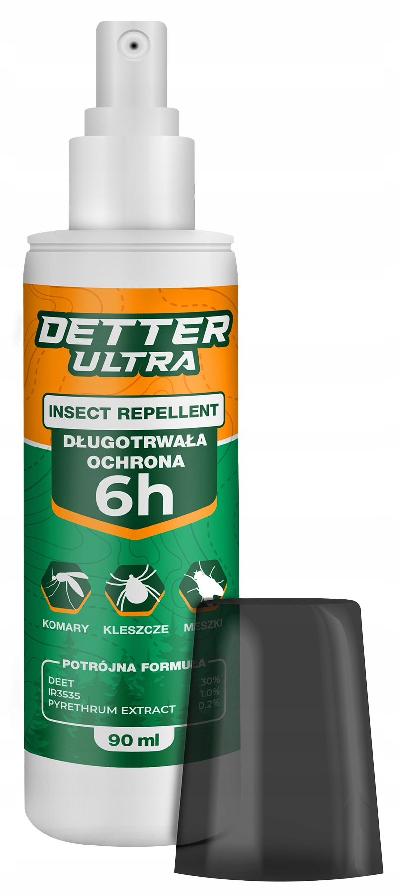 ŚRODEK SPRAY PREPARAT NA KOMARY KLESZCZE MESZKI OSY DETTER ULTRA 90ML