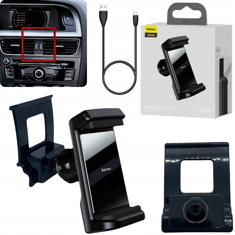 Adapter Do Uchwytu Na Telefon Audi A4/A5 2009-2016 Uchwyt Indukcyjny Baseus