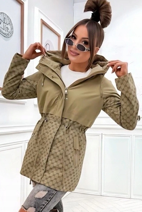 Tenká Bunda Kapuce KK60414 Písková S (36)