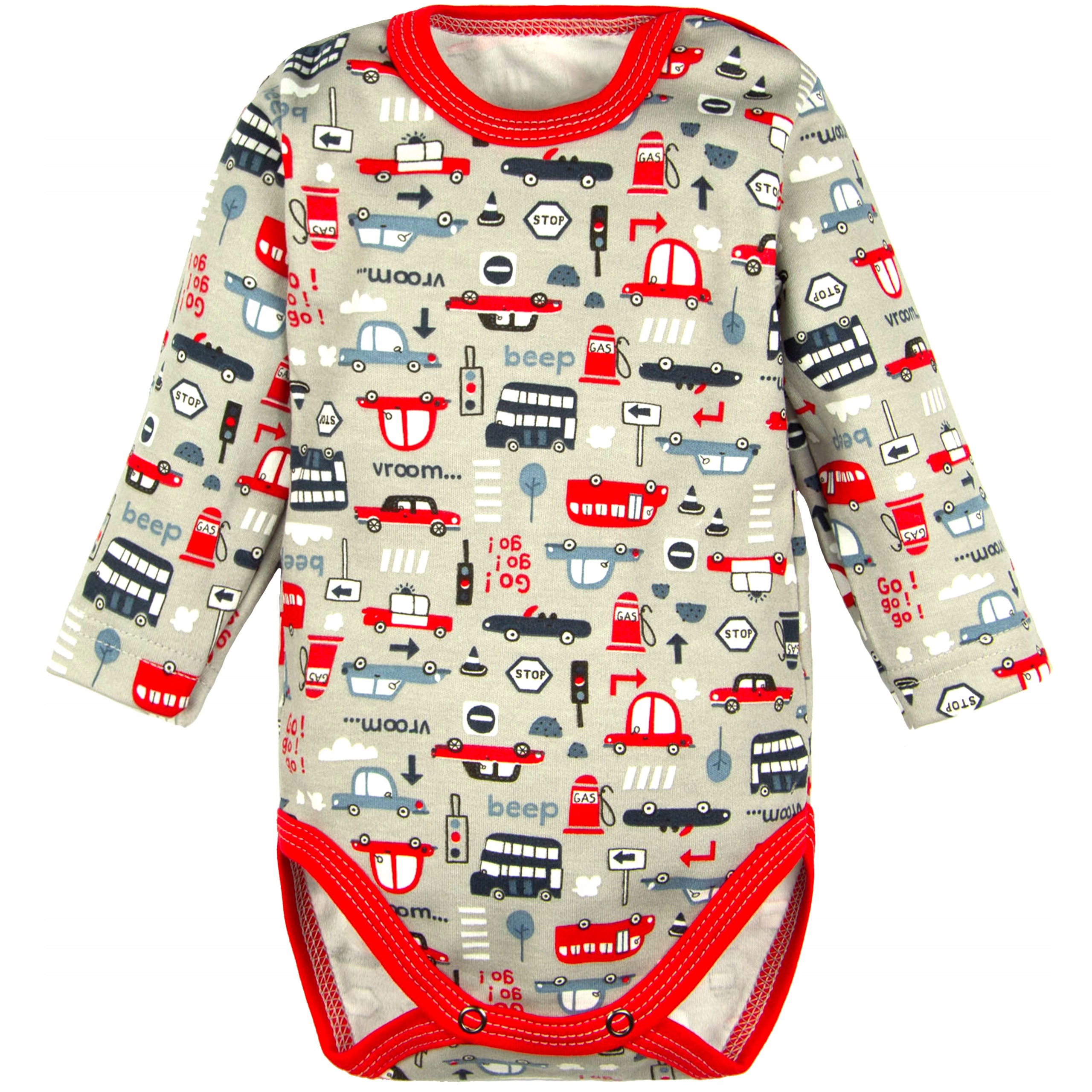 

Body Długi Rękaw autka 68 bawełniane Chłopiec