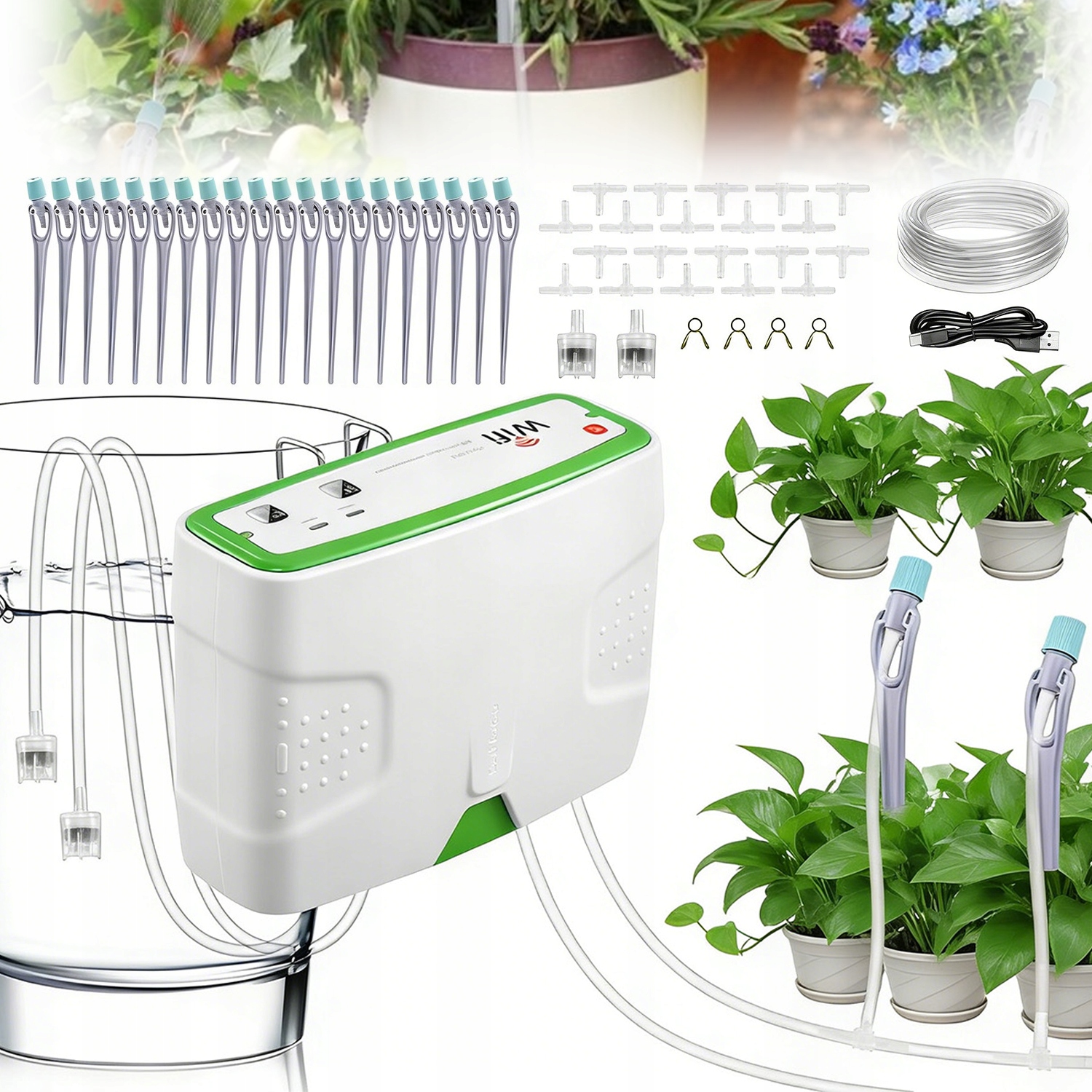 Zavlažovací Systém Do Zahrady Wi-fi/usb Zavlažování 20 Rostlin Skleník