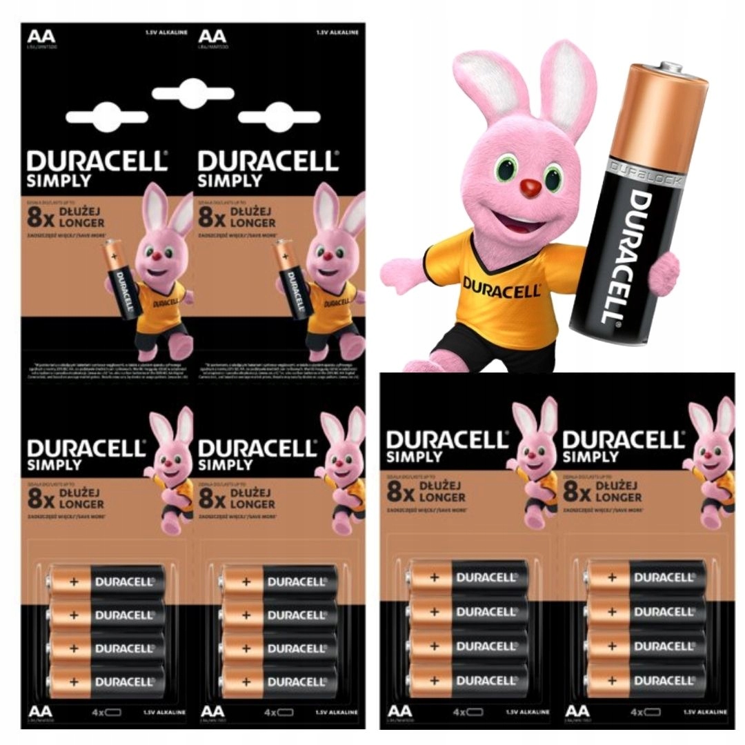 

Bateria alkaliczna paluszki Duracell Aa LR6 16szt.