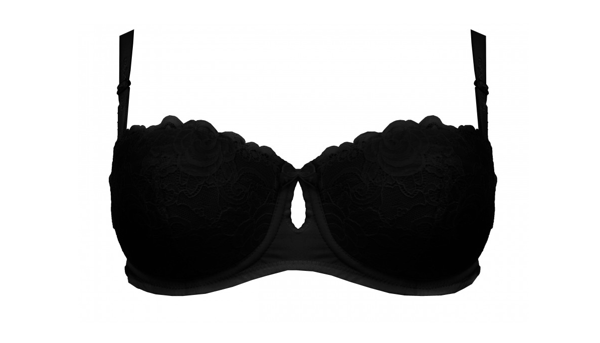 Biustonosz 90E bardotka czarny stanik koronka