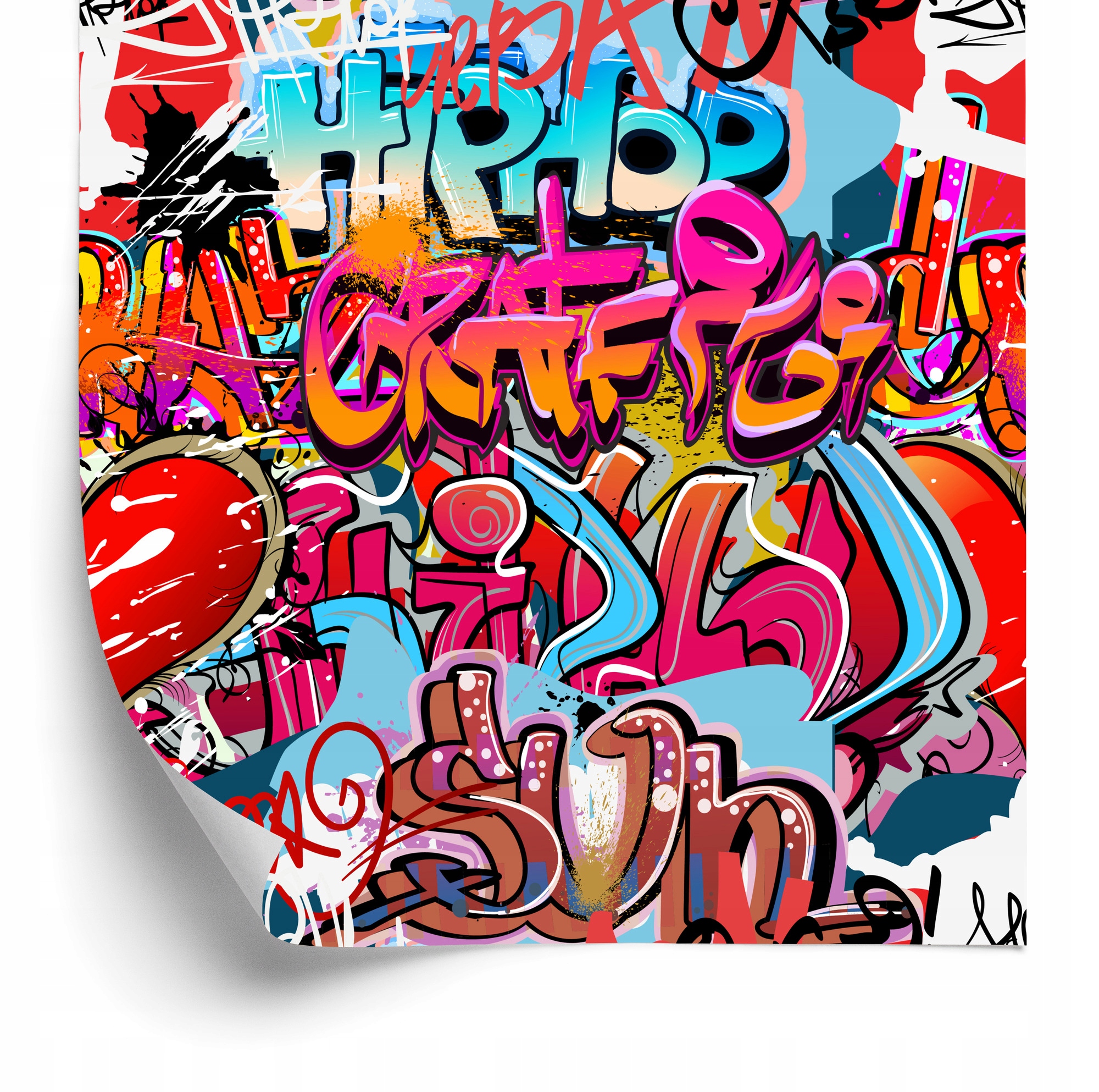 Graffiti tapeta s odtieňmi červenej 50x1000 cm