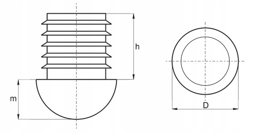 10SZT STOPKA ŚLIZGOWA RURY FI 22 NÓŻKA ZAŚLEPKA Wysokość produktu 3 cm