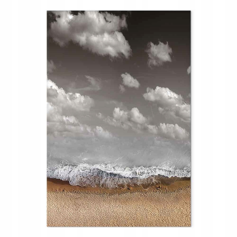 Obraz na plátně Pláž Písek Moře Vlny Obloha Mraky Oblak 40x60 cm