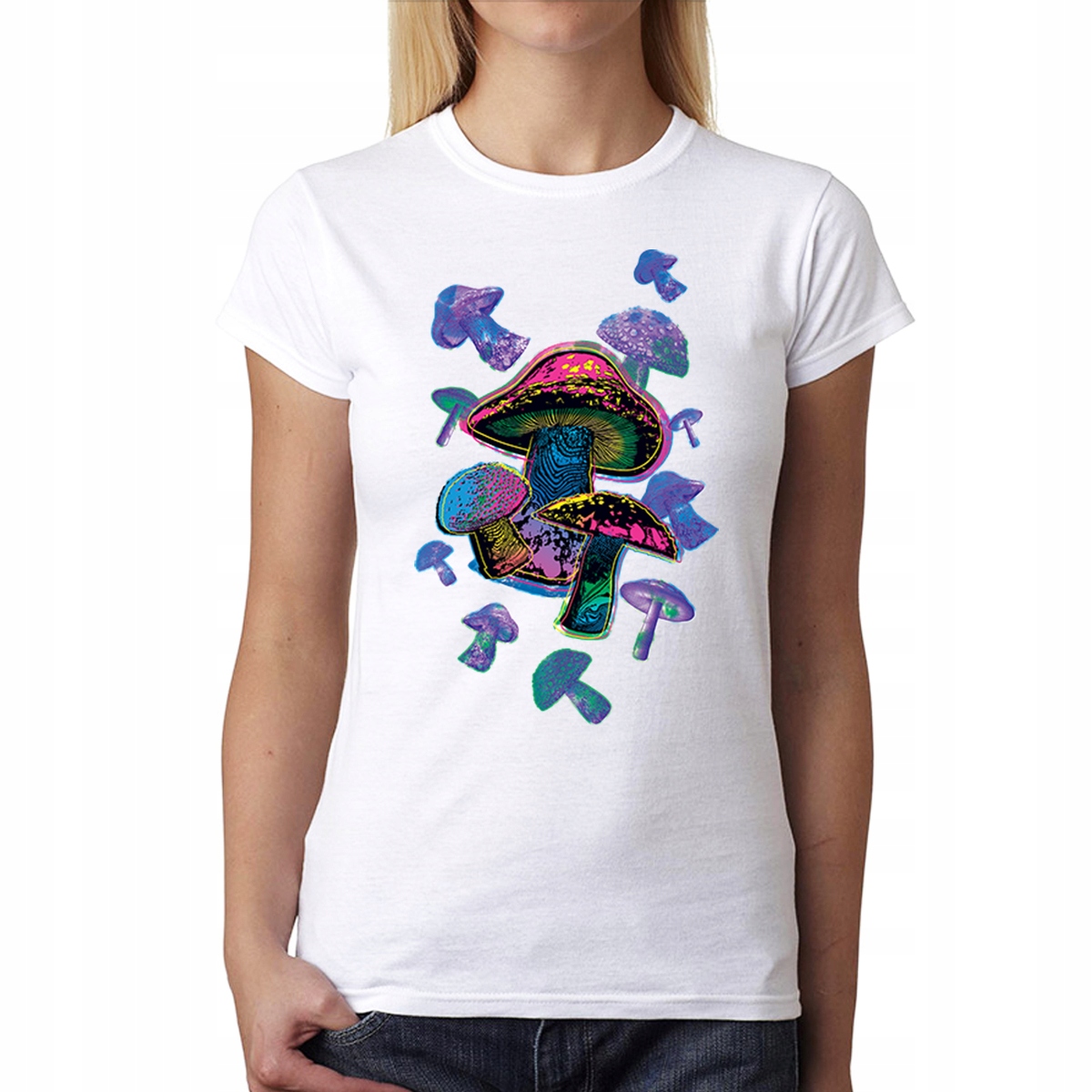 

Grzybki Halucynki T-shirt Damski Biel S