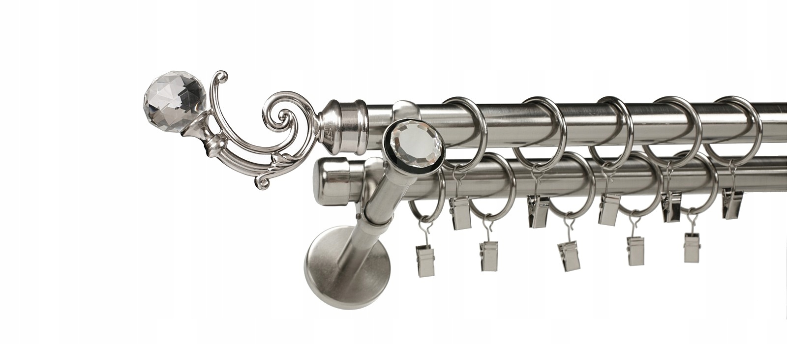 25+19 mm WSPORNIK Podwójny ROYAL karnisz STAL Rodzaj uchwyt do zasłon wspornik