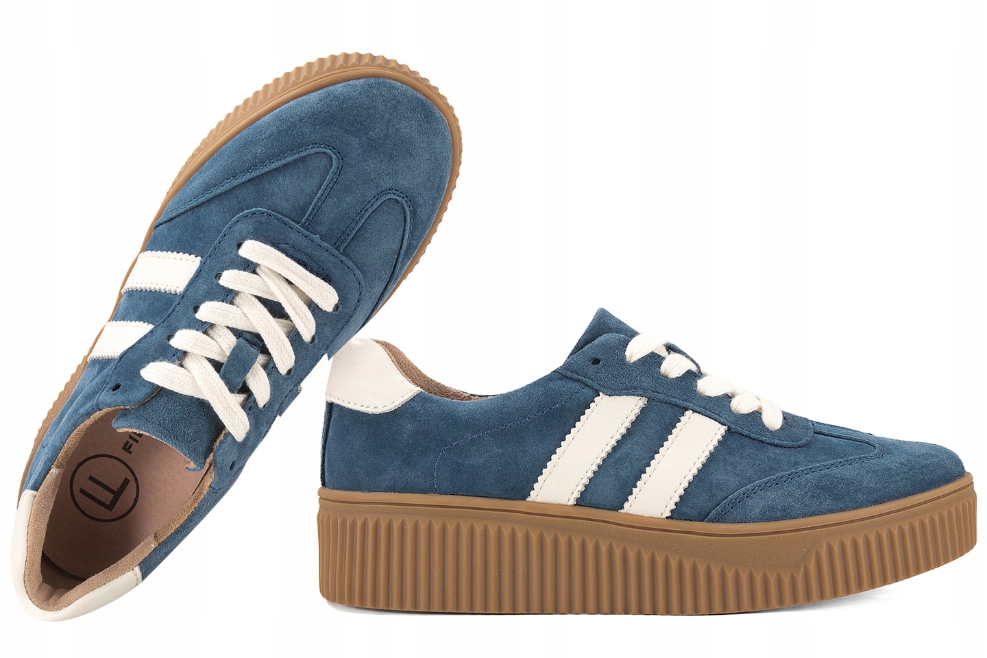 Filippo DP6776 Polobotky Sneakers Na Platformě Kožené tm.modré 39