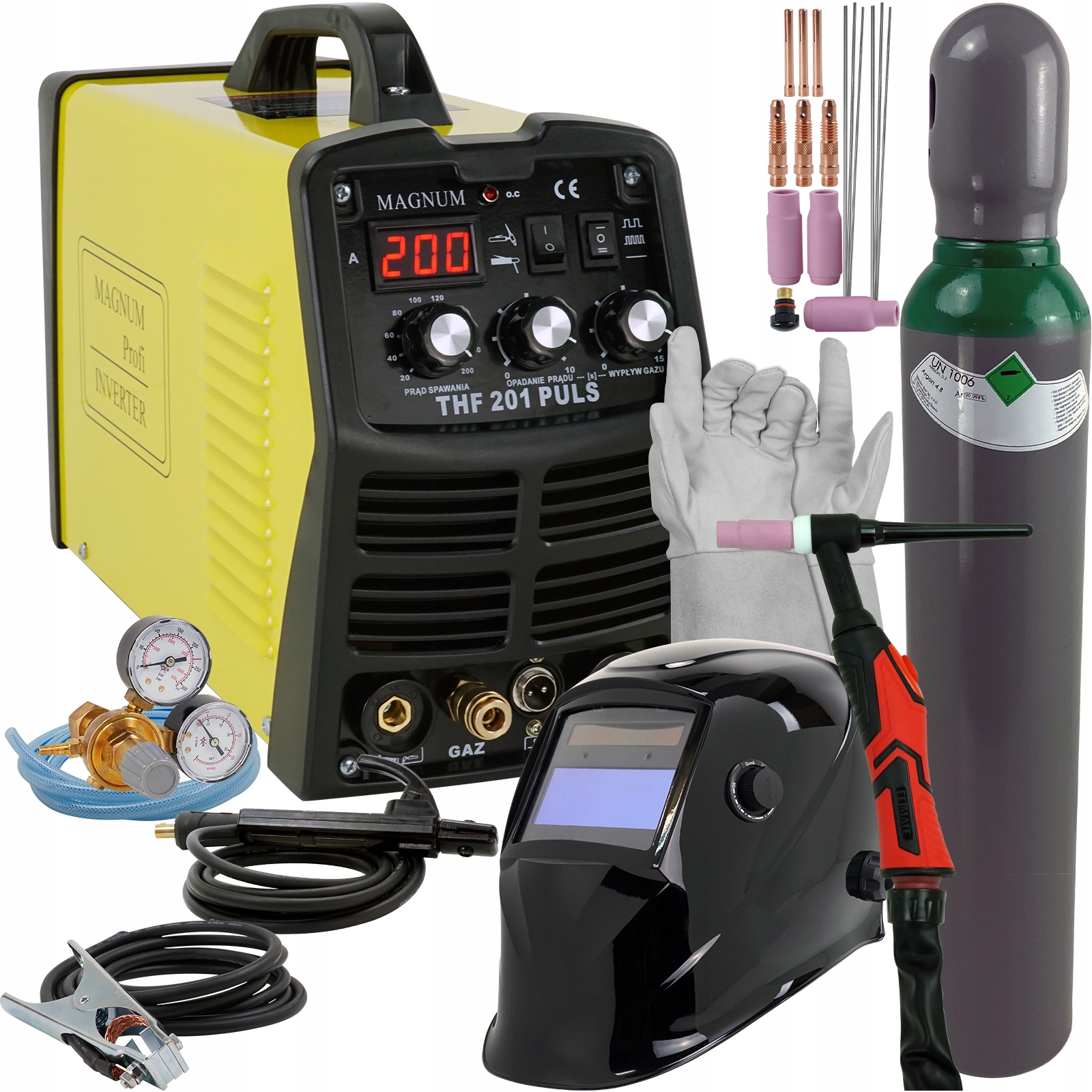 

Spawarka Tig DC Magnum Thf 201P Puls 200 zestaw