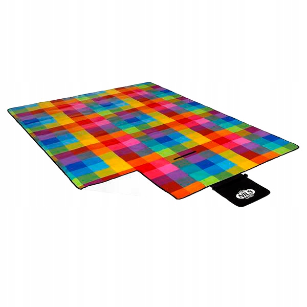 MATA KOC PIKNIKOWY TURYSTYCZNY 200x200cm Rodzinny Wzór krata