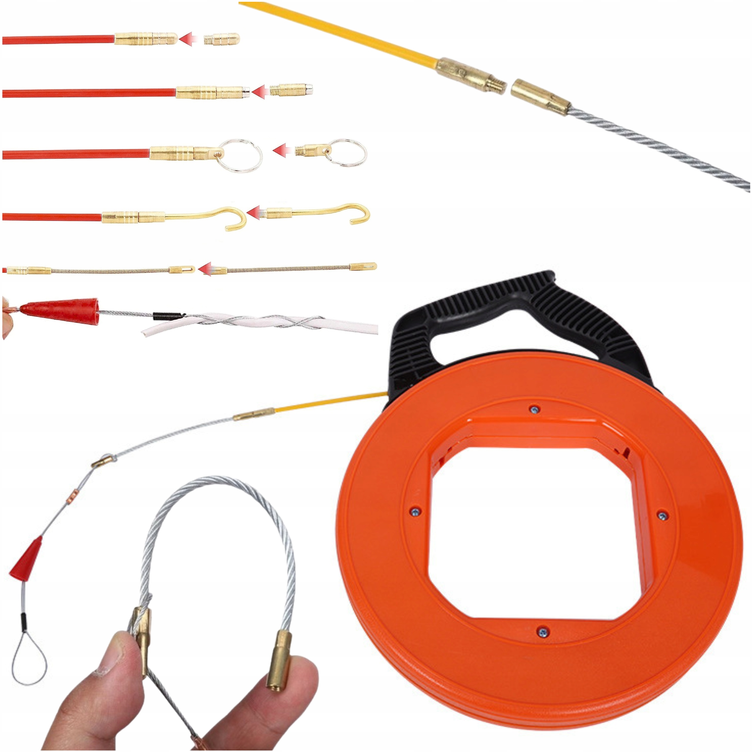 Pilot Linka Do Przeciągania Kabli Stalka Włókno Szklane Kaseta fi 4MM 30M