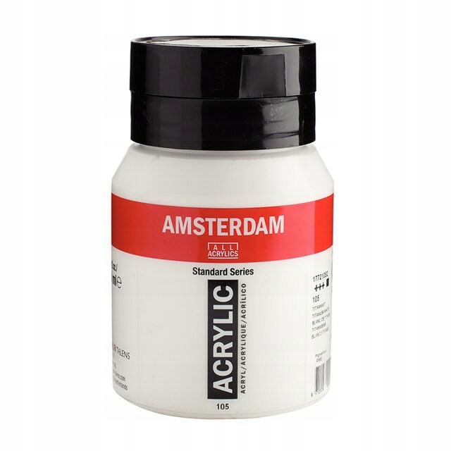 Barva akrylová Amsterdam 500 ml 105 Titanium white