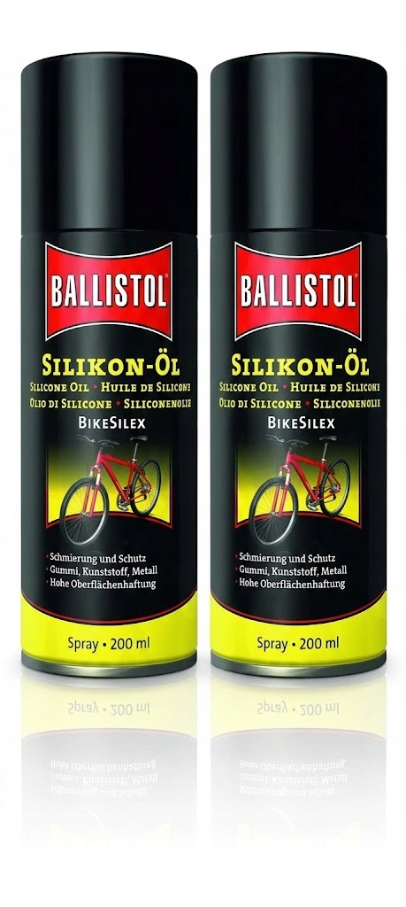Silikonowy spray do amortyzatorów rowerów Ballistol Bike-Silex 2x200 ml