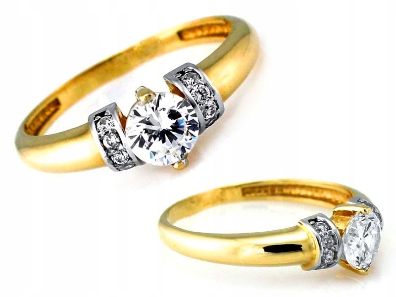 Zlatý Prstýnek 585 14k s zirkony z kolekce Solitare 2.02 g