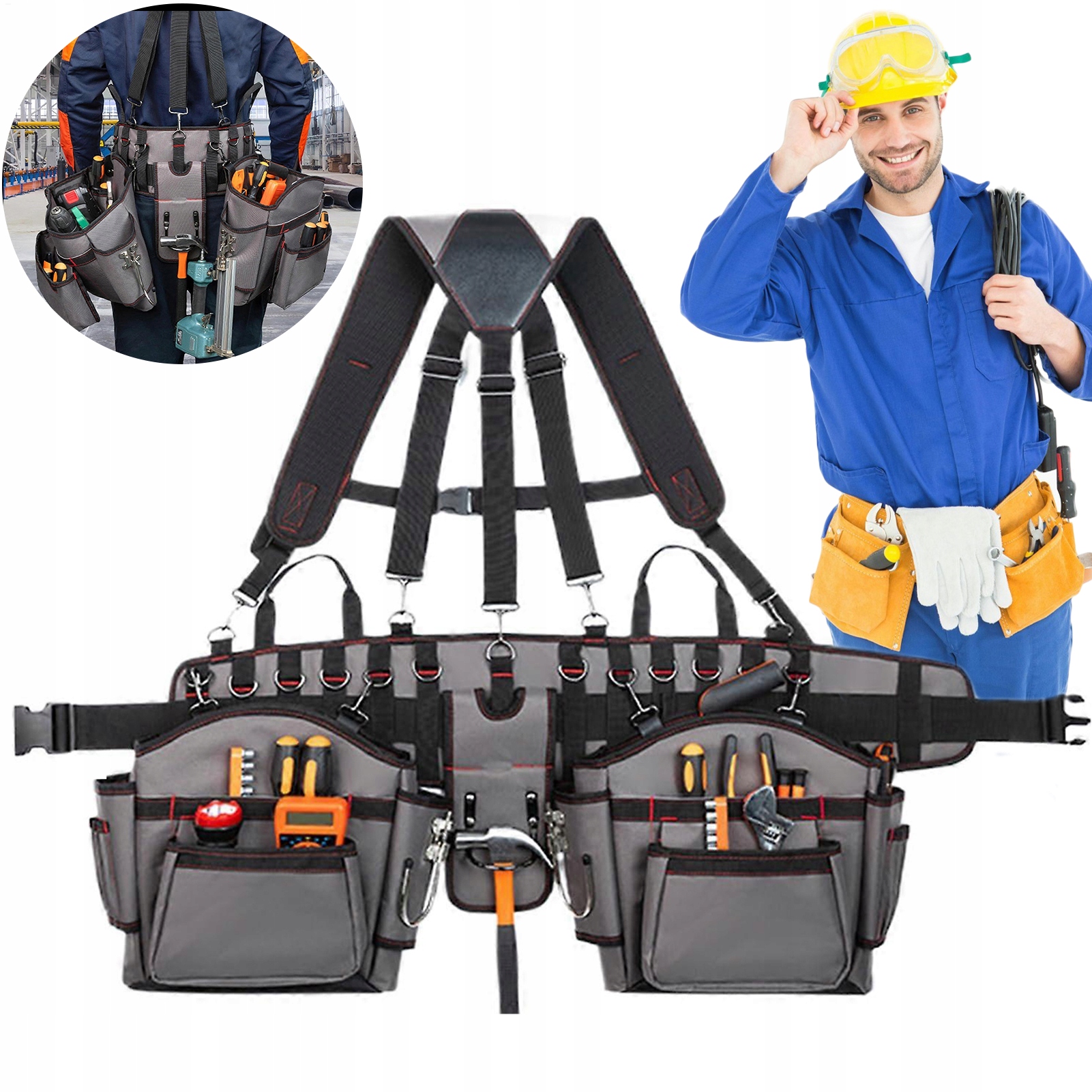 Montážní Pás Na Nářadí Pro Stavební Nářadí, Nastavitelný, 30 Kapes