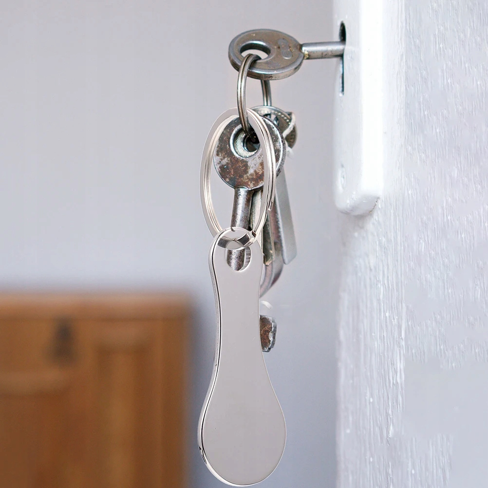 STALOWY BRELOK ŻETON DO KOSZYKA WÓZKA SKLEPOWEGO Stan opakowania oryginalne