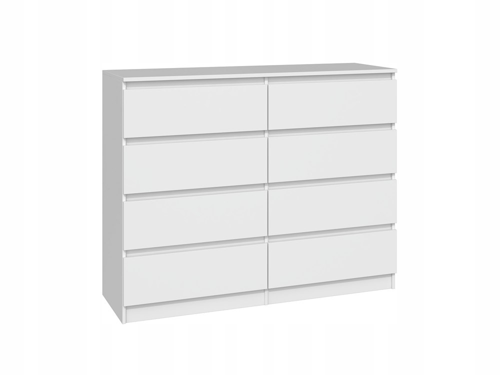 Komoda z 8 szufladami nowoczesna do salonu sypialni duża 120x40x97cm biały