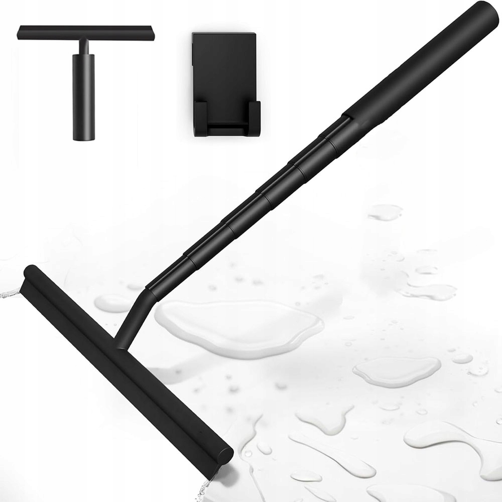 Levně Stěrka Na Vodu Ze Skla Do Oken Kabin Zrcadlo Černá 97 cm S Háčkem