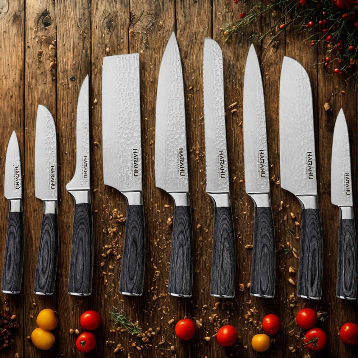 Sada Kuchynských Nožov Hk 39202 9ks/Sivá KP-39202