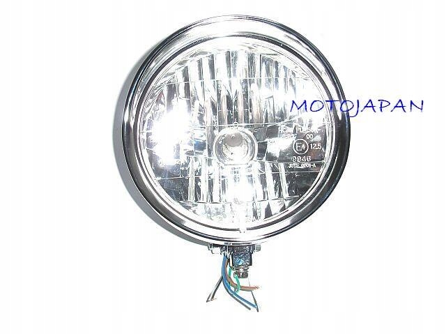 MOTOJAPAN - LAMPA PRZÓD Z DASZKIEM CHROM 7 CALI Dopasowanie do pojazdu produkt uniwersalny