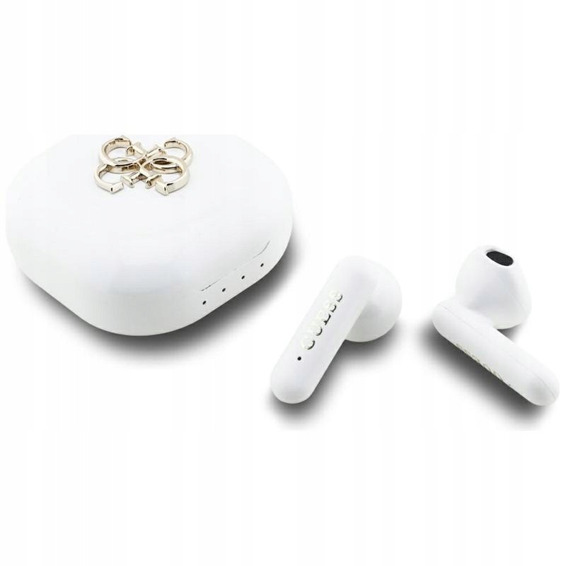 Sluchátka Guess Bezdrátová Bluetooth s nabíjecím pouzdrem Bílá Kanálová