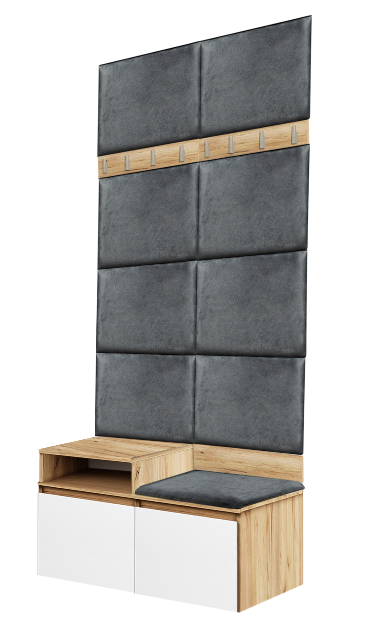 

Zestaw Do Przedpokoju Panele 100CM Złoty Szare