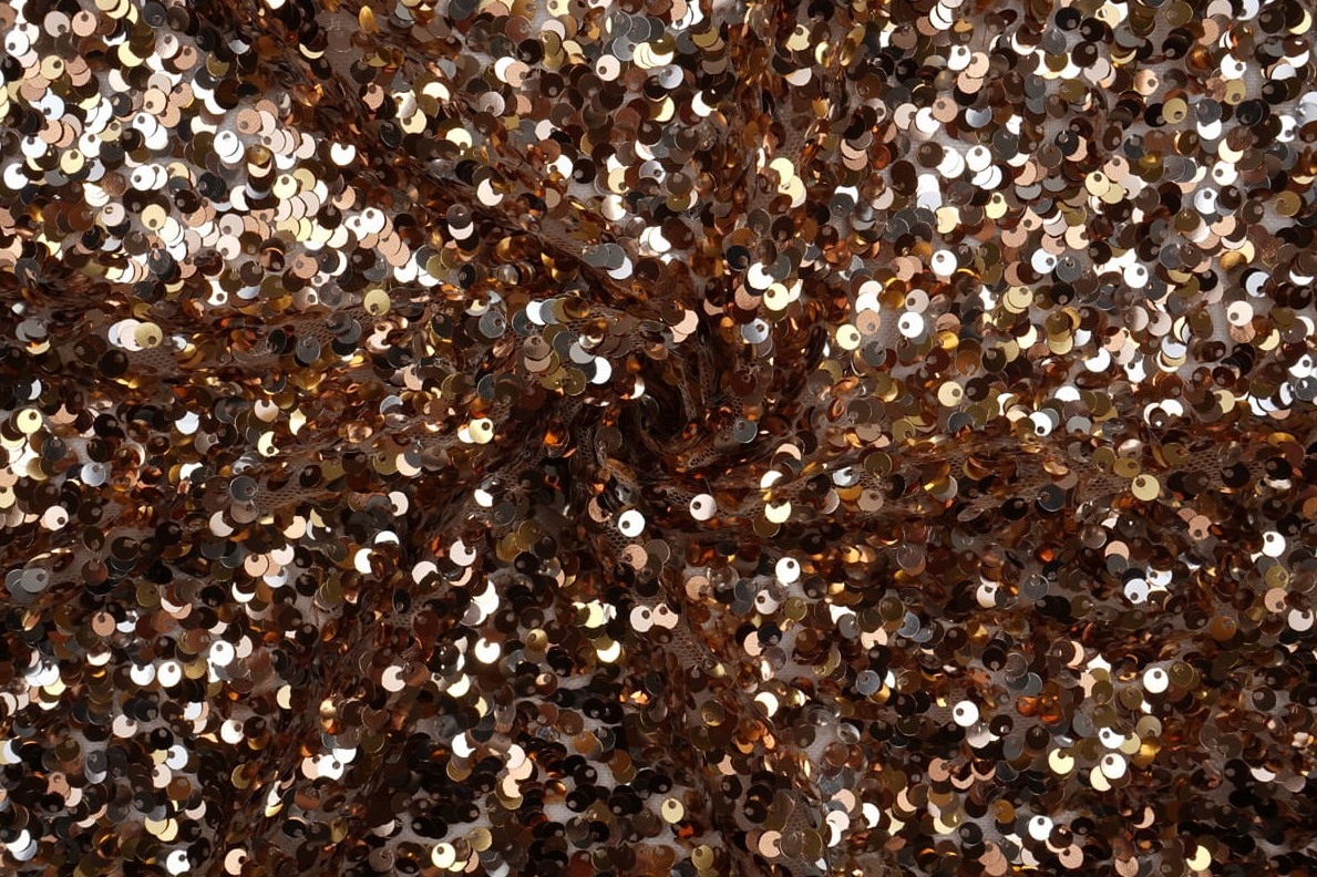 Látka S Flitry Flitrová Zlatá Multicolor Zlatá