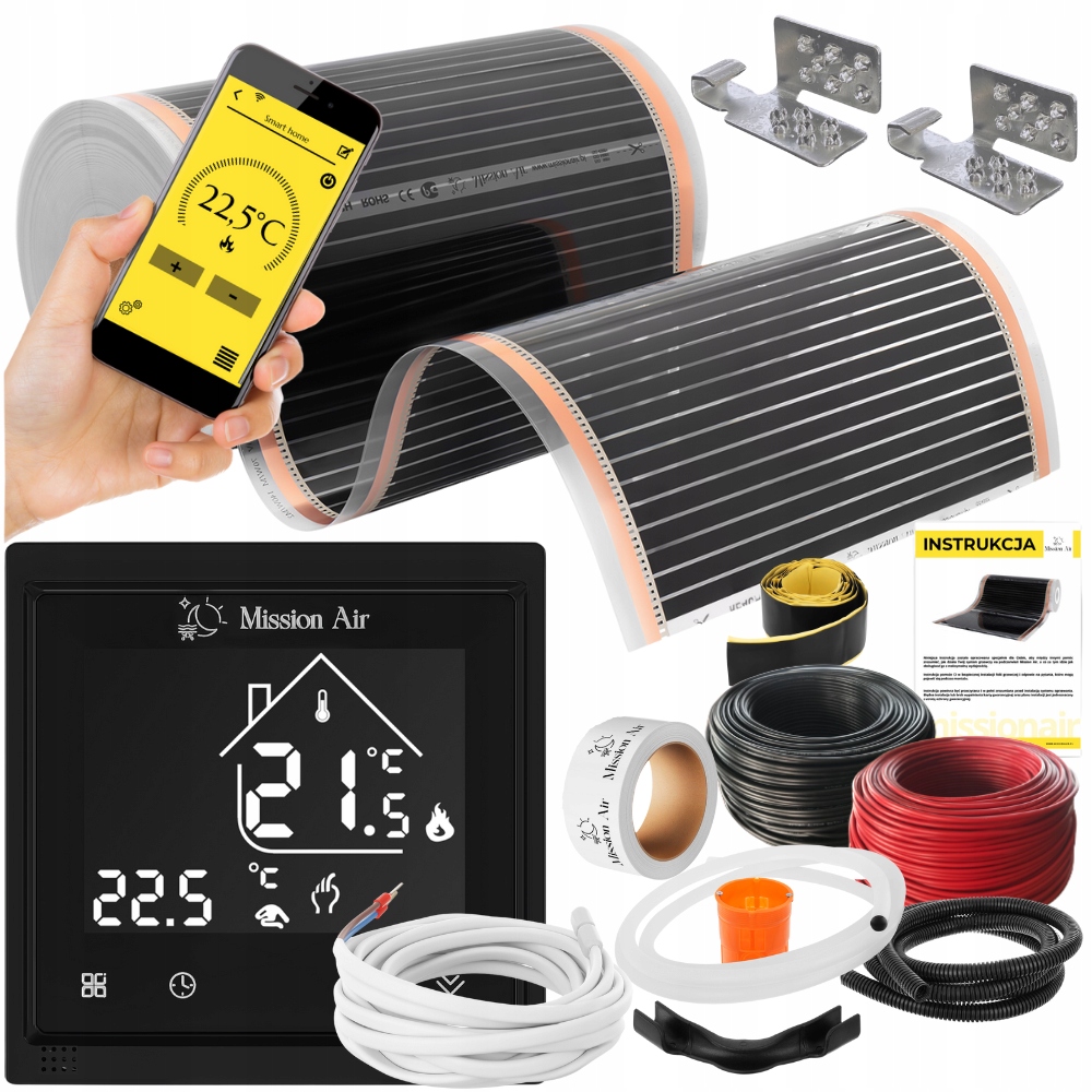 Set Mission Air Fólia vyhrievacia podložka Infračervená 50 cm A 160 W/m² 10 m² Ptc