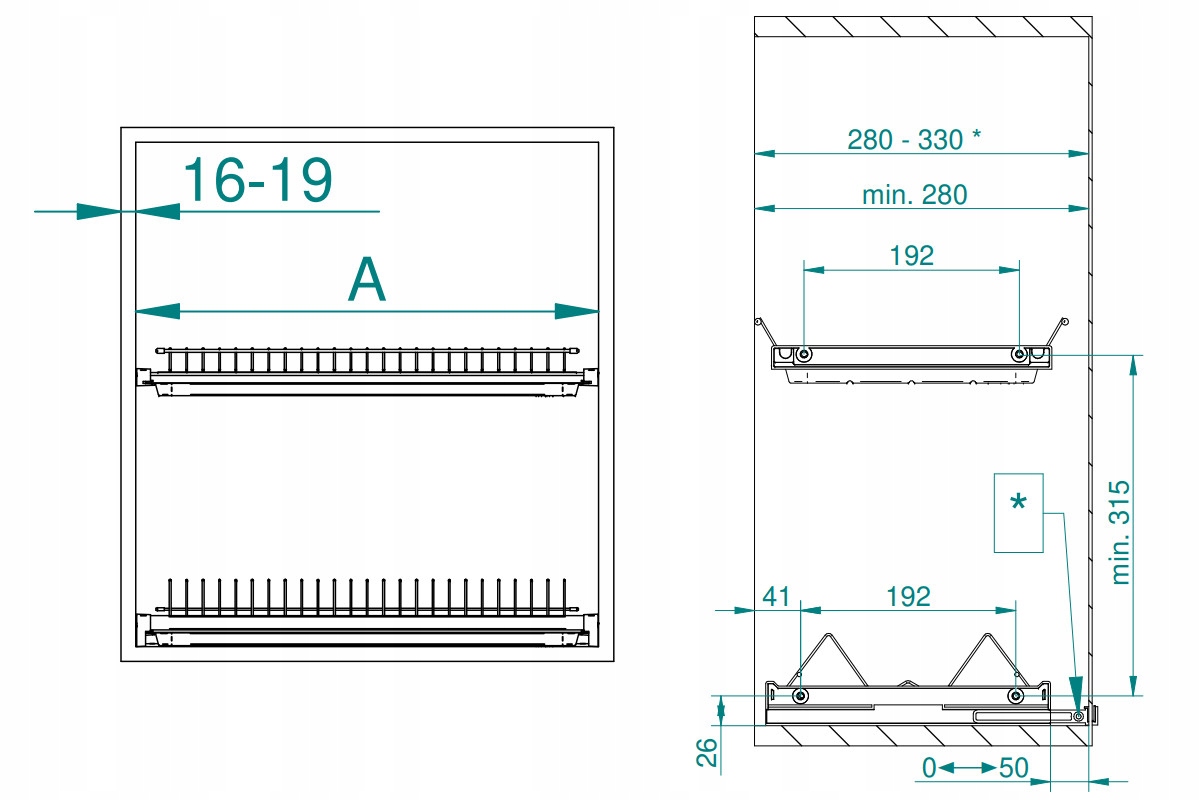 Ociekacz suszarka do naczyń VARIANT 3 REJS ociekarka 2P chrom szafka 80 cm Marka Rejs